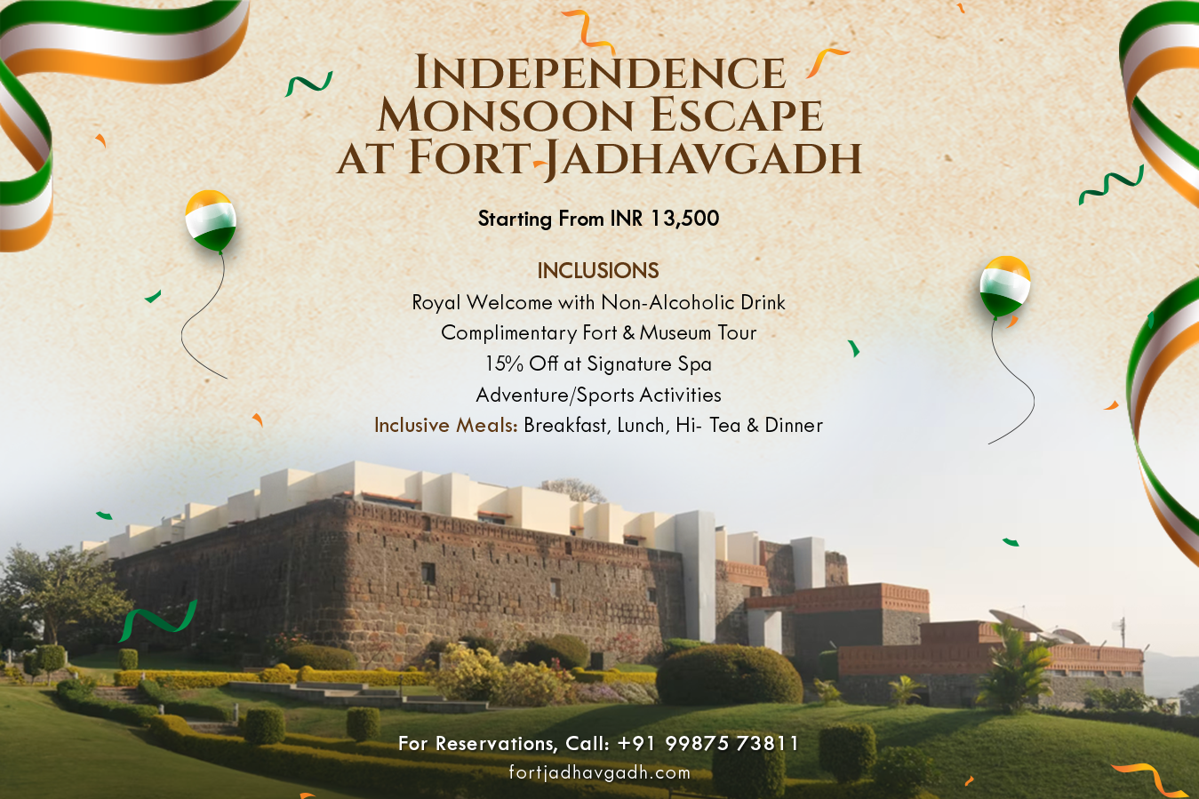 Monsoon Getaway Package Near Mumbai - Fort JadhavGADH offers